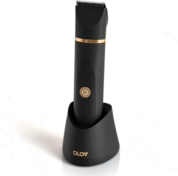 OLOV Electric Groin Hair Trimmer - Ball Trimmer for Men - Nose Hair Trimmer, Replaceable Ceramic Blade Heads